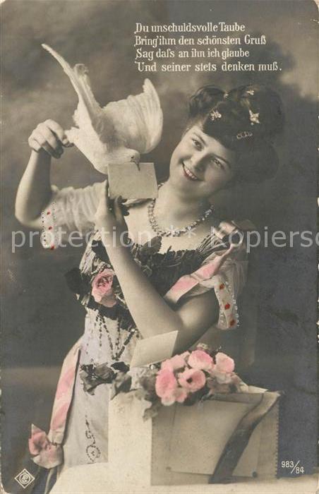 Foto OePG Nr. 983/84 Taube Frau Gedicht