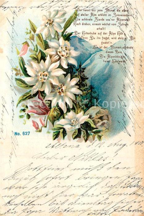Edelweiss Gedicht Litho