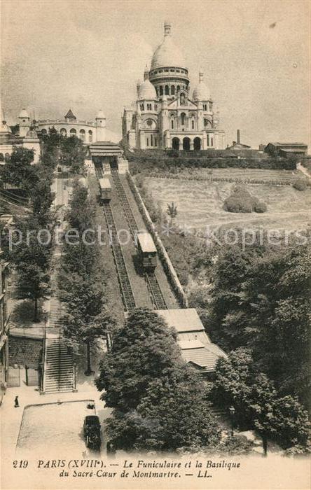 Zahnradbahn Paris Funiculaire Basilique Sacre-Coeur
