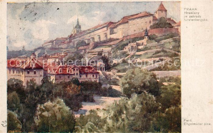 Kuenstlerkarte Ferd. Engelmüller Praha Hradcany ze zah