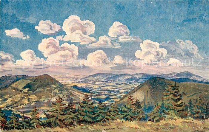 Kuenstlerkarte A. Kratky Pohled s Radhoste