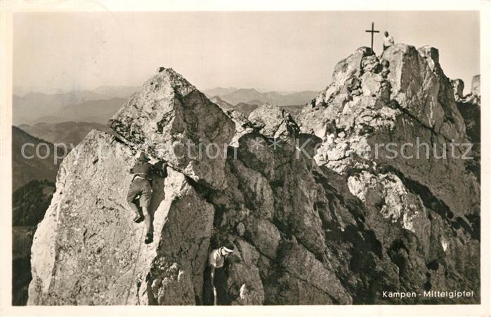 Klettern Bergsteigen Kampen Mittelgipfel