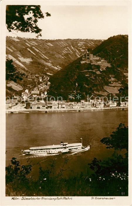 Dampfer Seitenrad Koeln-Duesseldorfer-Rheindampfschifffahrt St. Goarshausen