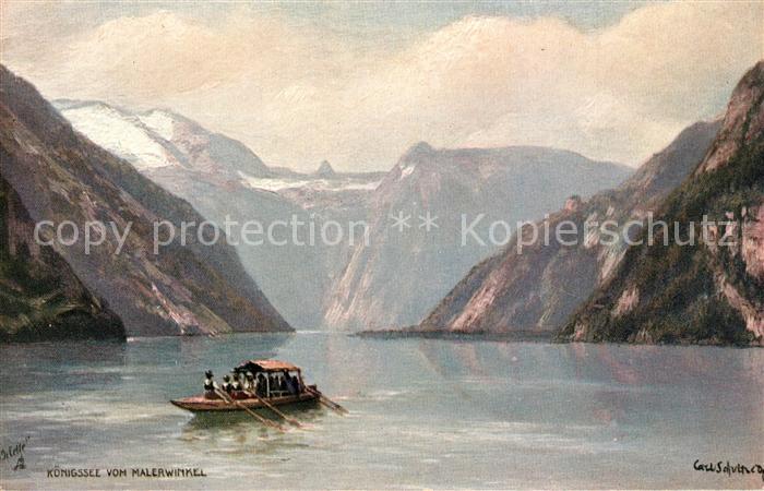 Verlag Tucks Oilette Nr. 688 Berchtesgaden Königsee vom Malerwin