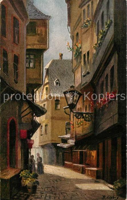 Kuenstlerkarte Liebig Lange Schirn vom alten Markt Frankfurt am Main