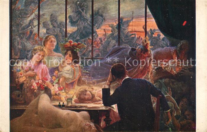 Kuenstlerkarte E. Holarek Daemmerung