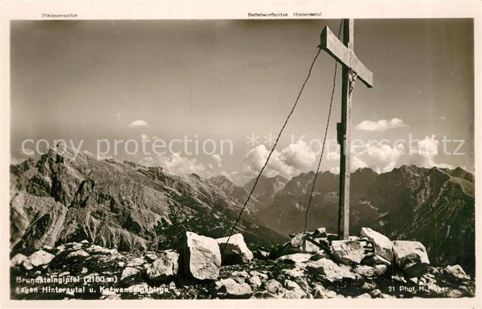 Foto Huber H. Nr. 21 Brunnsteingipfel Hinterautal Karwend