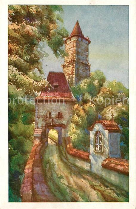 Kuenstlerkarte O. Schmidt Hrad Zvikov