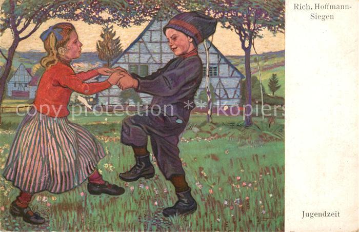 Kuenstlerkarte Rich. Hoffmann-Siegen Jugendzeit Modern