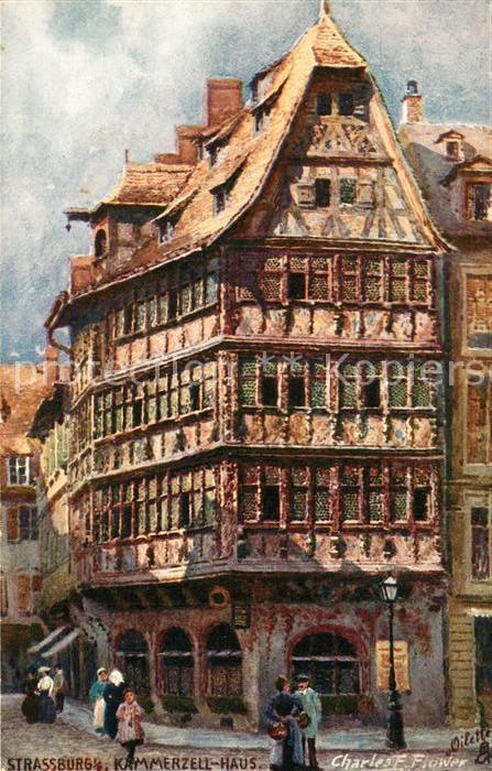 Verlag Tucks Oilette Nr. 676 Strassburg Kammerzell-Haus Charles E. Flower