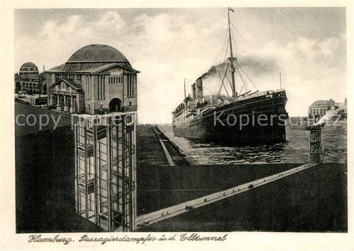 Dampfer Oceanliner Cap Finisterre Elbtunnel Hamburg-Steinw