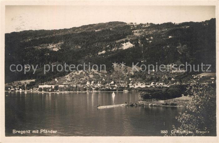 Bregenz Bodensee Panorama Blick gegen den Pfaender