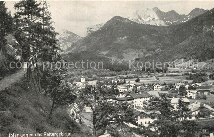 Lofer Panorama Blick gegen das Reitergebirge