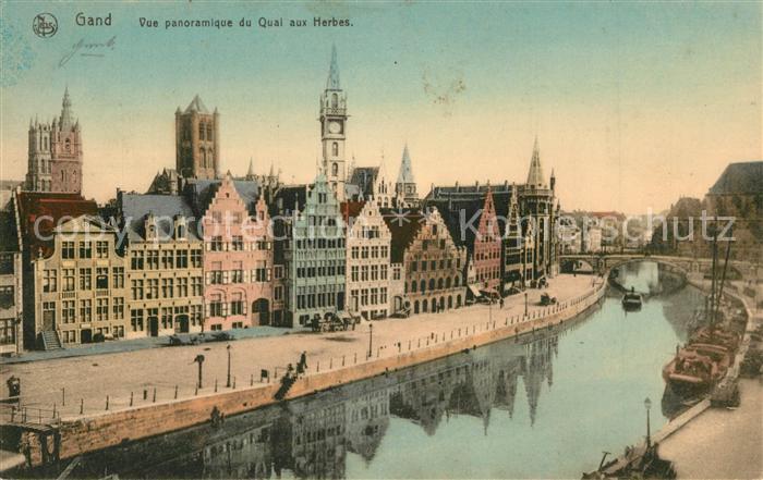 Gand Belgien Vue panoramique du Quai aux Herbes