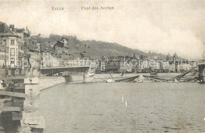 Liege Luettich Pont des Arches Zerstoerung Truemmer 1. Weltkrieg