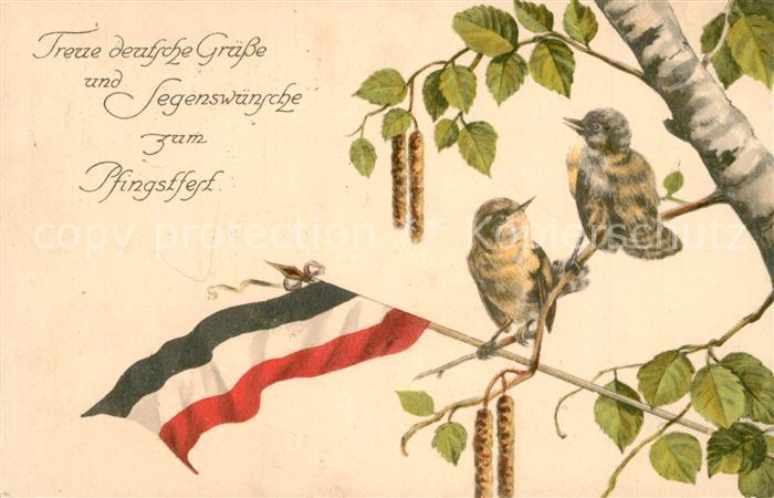 Pfingsten Pentecost Pentecote Schwarz-Weiss-Rot Fahne Vögel