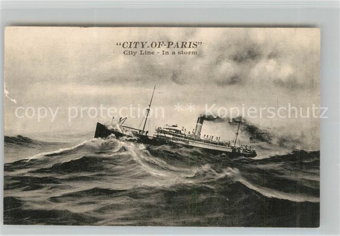 Dampfer Oceanliner City of Paris Storm