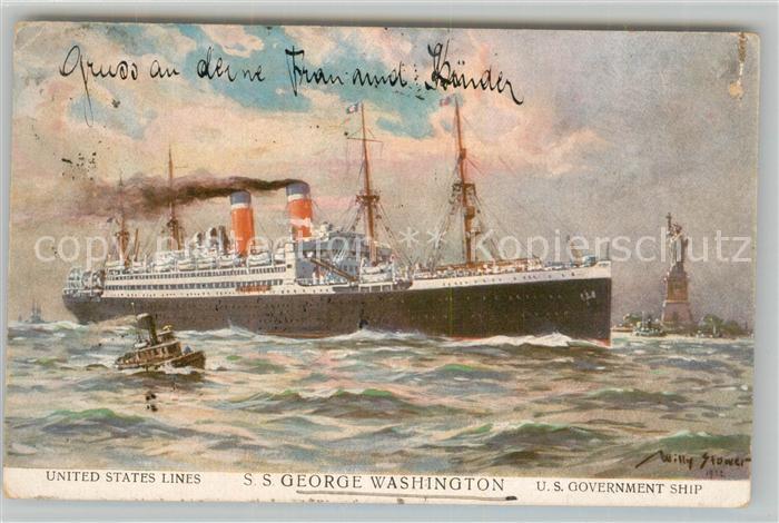 Dampfer Oceanliner S.S. George Washington United States Lines Willy Stoewer