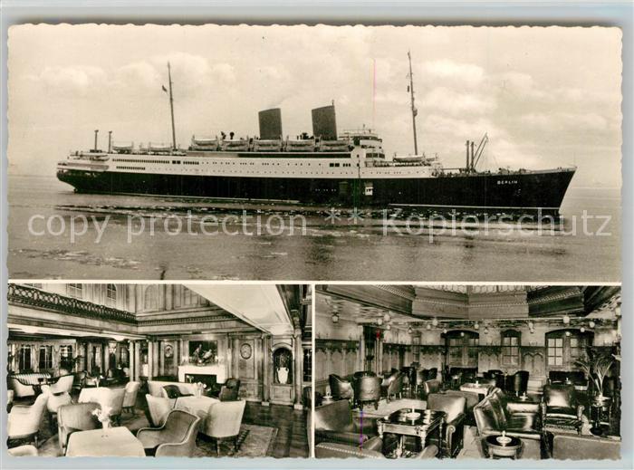 Dampfer Oceanliner M.S. Berlin Gesellschaftshalle Rauchsal