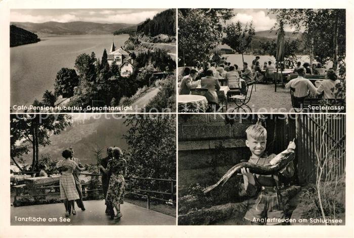 Seebrugg Cafe Pension Hubertus am Schluchsee Seeterrasse Tanzflaeche Anglerfreud