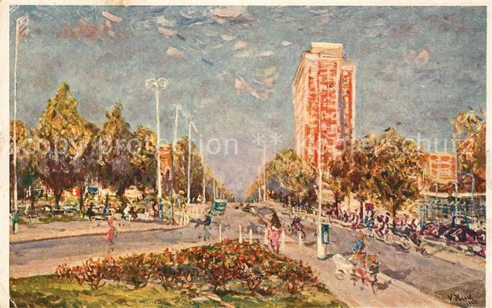 Zlin Krizovatka Kreuzung Hochhaus Kuenstlerkarte