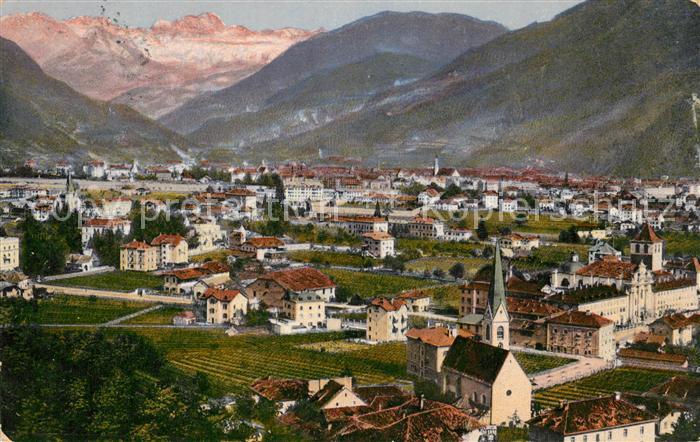 Gries-Quirein Bozen Panorama Rosengarten Virglbahn Dolomiten