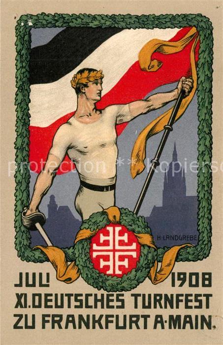 Frankfurt Main Offizielle Festpostkarte XI Deutsches Turnfest