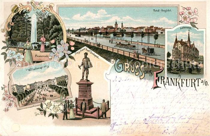 Frankfurt Main Promenade Mainbruecke Lutherstift Wilhelmsplatz Prinz Friedrich K