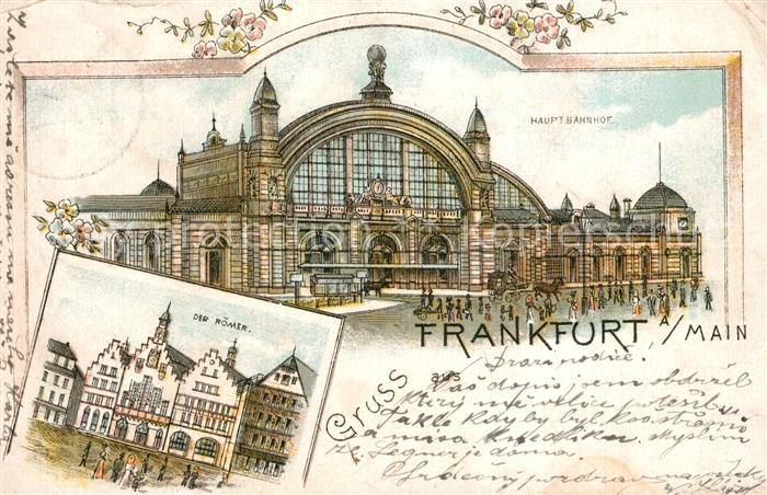 Frankfurt Main Hauptbahnhof Roemer Litho