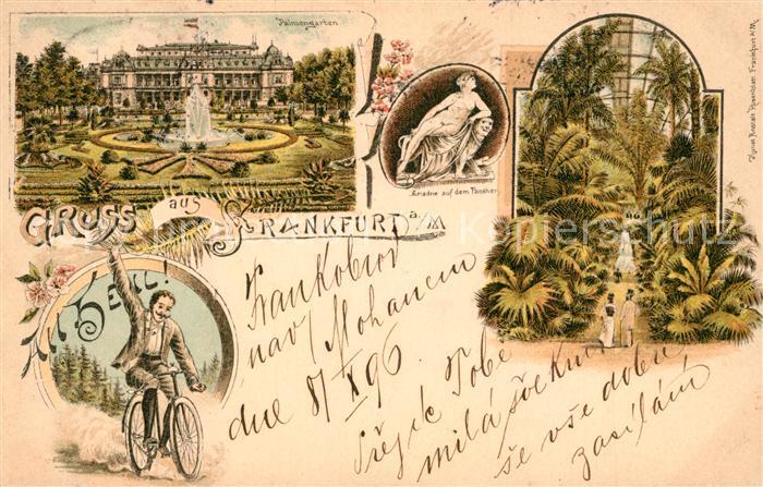 Frankfurt Main Palmengarten Gesellschaftshaus Palmengarten Litho Deutsche Reichs
