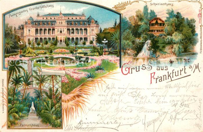 Frankfurt Main Palmengarten Gesellschaftshaus Palmenhaus Schweizerhaus Kuenstler