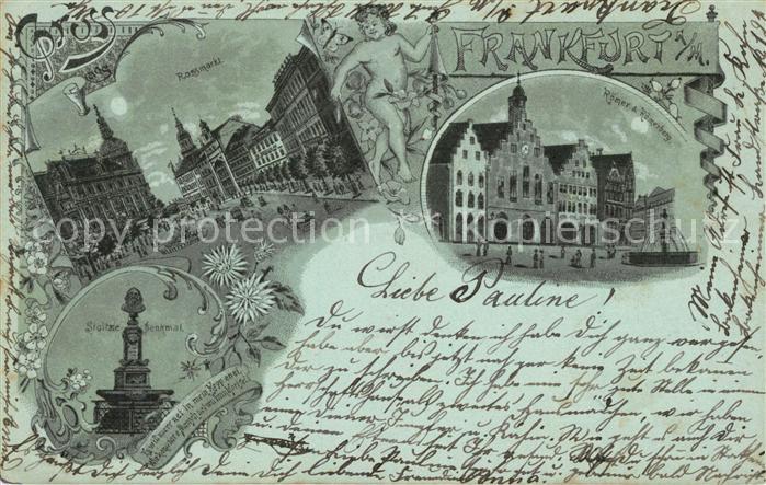 Frankfurt Main Rossmarkt Roemer Stoltze Denkmal