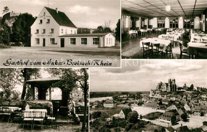 Breisach Rhein Gasthof zum Anker Restaurant Gartenterrasse Stadtbild mit Muenste