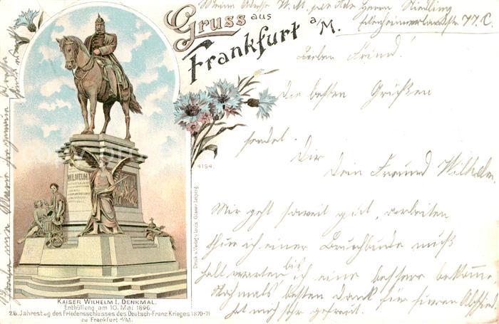 Frankfurt Main Kaiser Wilhelm I Denkmal Reiterstandbild Deutsche Reichspost