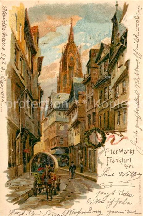 Frankfurt Main Alter Markt Dom Kuenstlerkarte