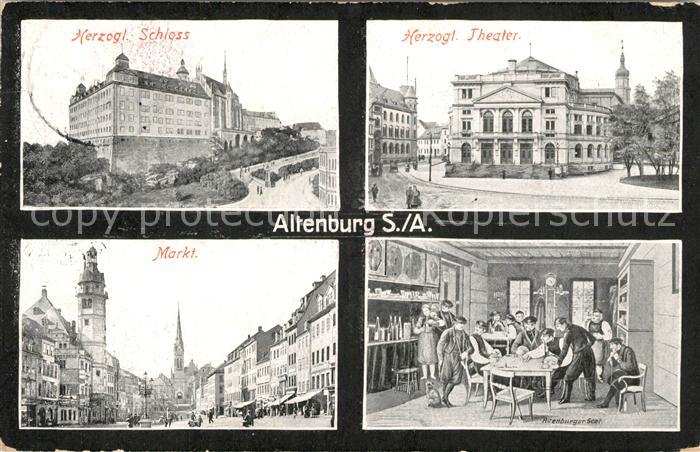 Altenburg Thueringen Herzogliches Schloss Theater Marktplatz Skatrunde