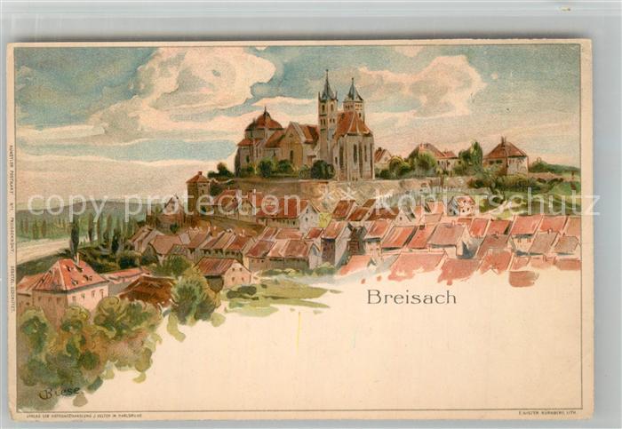 Breisach Rhein Stadtbild mit Muenster Kuenstlerkarte Deutsche Reichspost