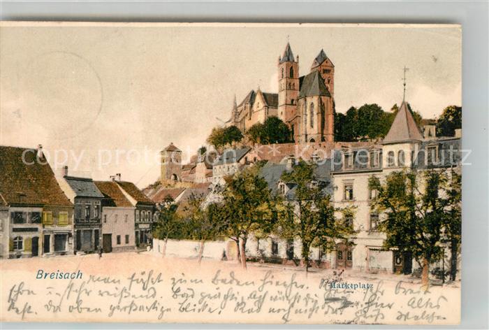 Breisach Rhein Marktplatz Blick zum Muenster