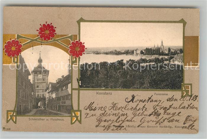 Konstanz Bodensee Schnetzthor und Husshaus Panorama