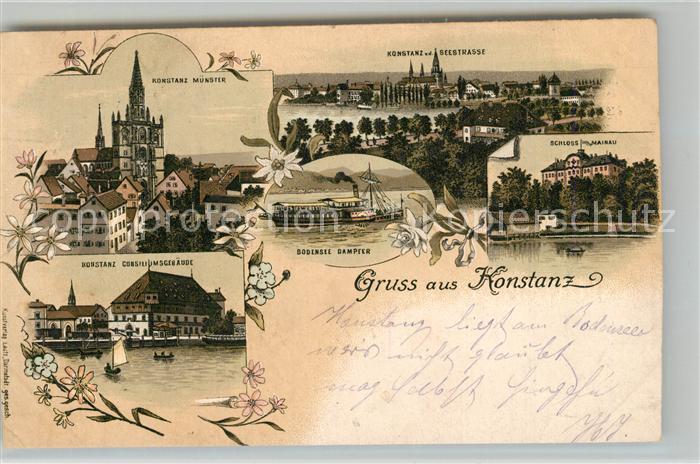 Konstanz Bodensee Muenster Seestrasse Dampfer Schloss Mainau Konziliumgebaeude L
