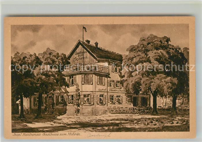 Insel Reichenau Gasthaus zum Mohren Marschall Kuenstlerkarte