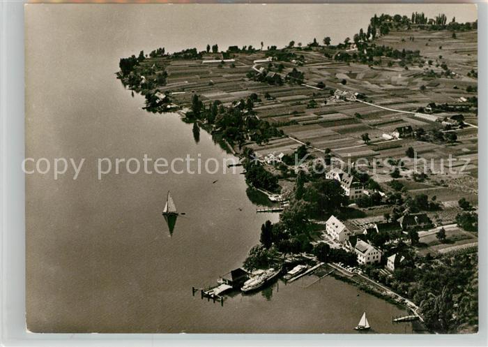Insel Reichenau Fliegeraufnahme mit Strand Hotel Seeschau