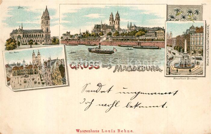 MAGDEBURG CITY Dom Alter Markt Hasselbach Brunnen