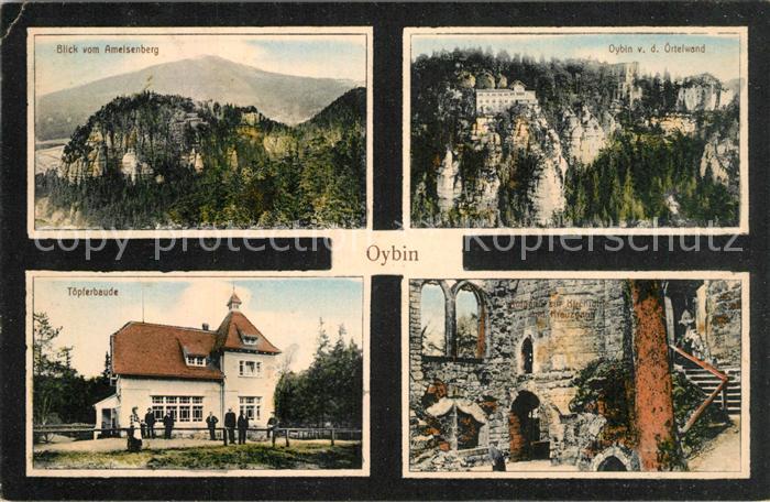 Oybin Sachsen Blick vom Ameisenberg oertelwand Toepferbaude
