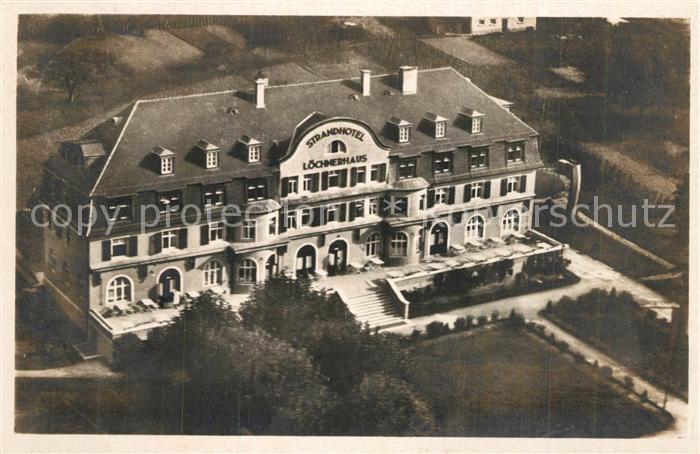 Insel Reichenau Strandhotel Loechnerhaus Fliegeraufnahme