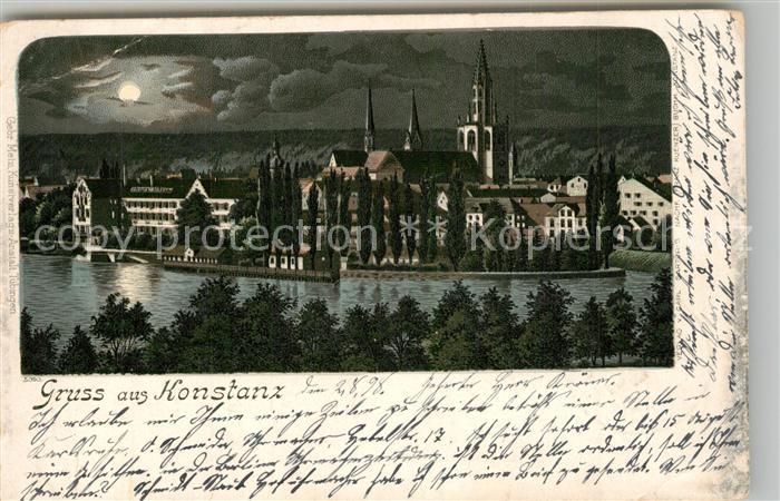 Konstanz Bodensee Panorama Mondschein