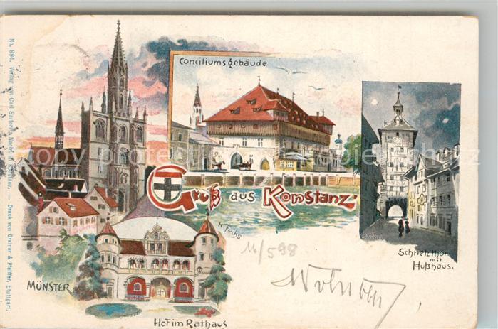 Konstanz Bodensee Muenster Hof Rathaus Schnetzhof Hutshaus Conciliumsgebaeude