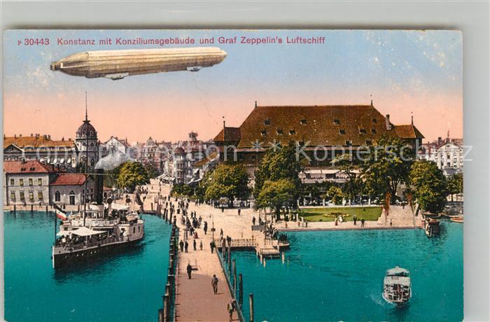Konstanz Bodensee Konziliumsgebaeude Graf Zeppelin Luftschiff