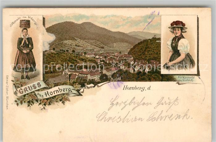 Hornberg Schwarzwald Panorama Volkstrachten Sankt Georgen und Gutach