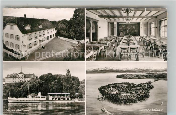 ueberlingen Bodensee Fliegeraufnahme Gasthaus Pension Krone Insel Mainau